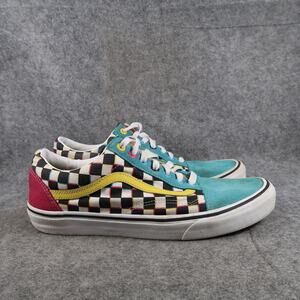 Vans Shoes Mens 10.5 Casual Sneakers Old Skool Crazy Checks Suede Canvas Trainer